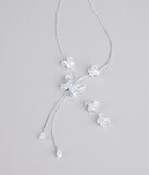 Forever Flutter Rhinestone Necklace And Earrings Set