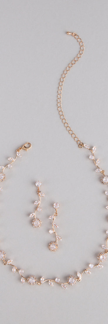 Floral Beauty Necklace And Earrings Set