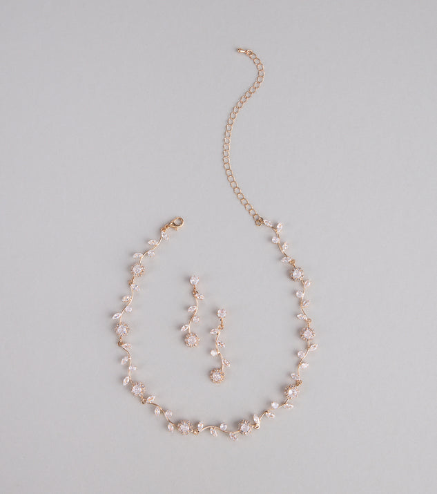 Floral Beauty Necklace And Earrings Set