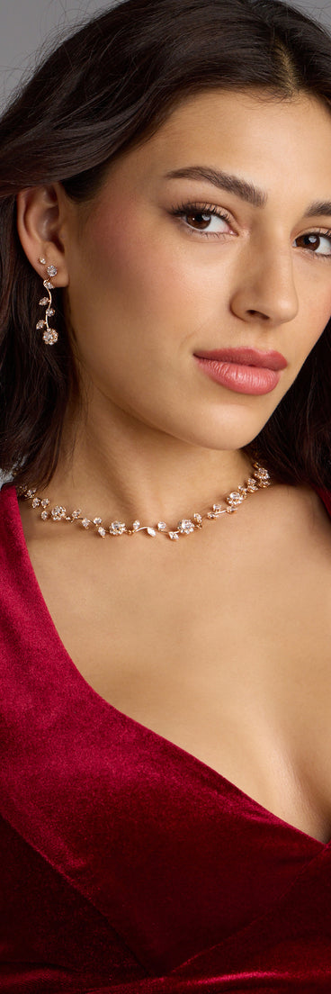 Floral Beauty Necklace And Earrings Set