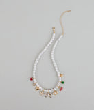 Sweet And Playful Charm Faux Pearl Necklace