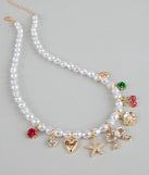 Sweet And Playful Charm Faux Pearl Necklace