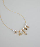 Seas the Moment Faux Pearl Charm Necklace