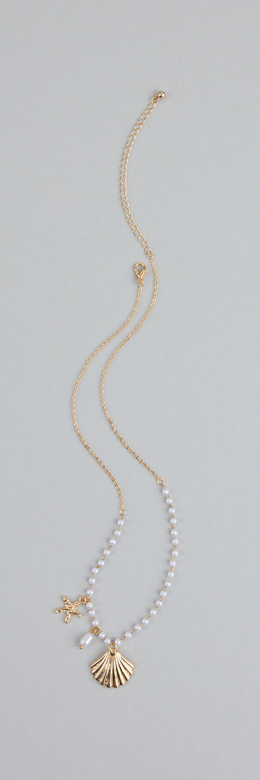 Seas The Day Pearl and Charm Statement Necklace