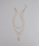 Stacked Up Layered Chain Charm Necklace