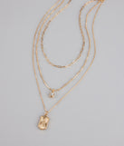 Stacked Up Layered Chain Charm Necklace