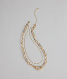 Linked Up Layered Chain Necklace
