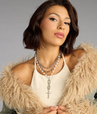 Saintly Chic Pearl And Rhinestone Cross Necklace