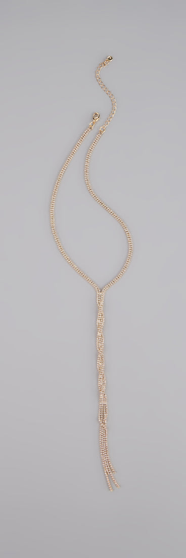 Style your vibe in seconds with the Endless Sparkle Rhinestone Twisted Lariat Necklace, a fashion accessories essential that completes any outfit with ease.