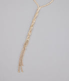 Endless Sparkle Rhinestone Twisted Lariat Necklace