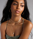 Layered Up Pearl Charm Chain Necklace