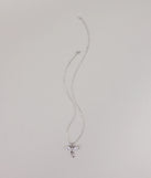 Pretty And Polished Cubic Zirconia Bow Necklace