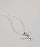 Pretty And Polished Cubic Zirconia Bow Necklace