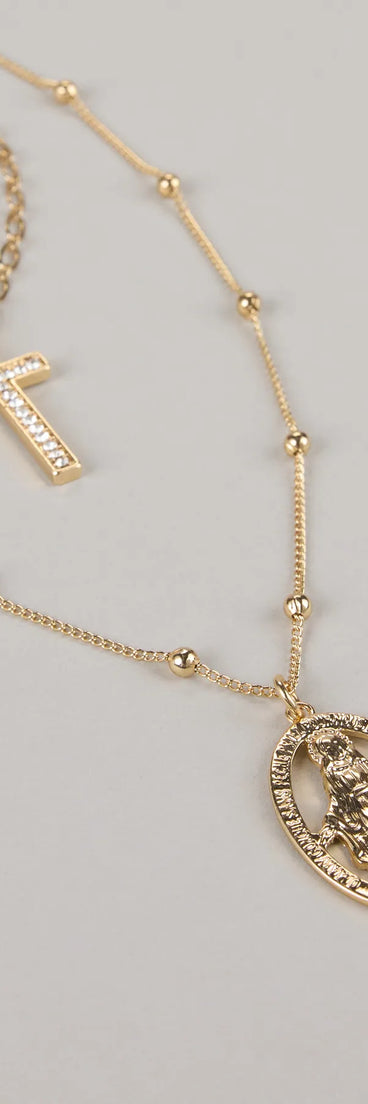 Divine Layers Cross Pendant Chain Necklace