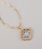 Stay Lucky Clover Charm Paperclip Chain Necklace