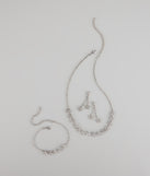 Shine Bloom Rhinestone Floral Jewelry Set