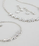 Shine Bloom Rhinestone Floral Jewelry Set