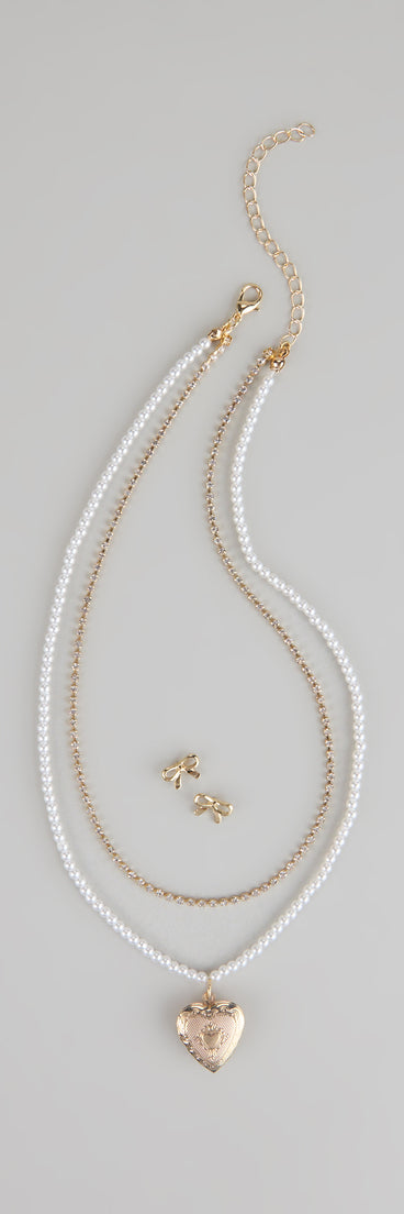 Sweetheart Vibes Necklace And Earrings Set