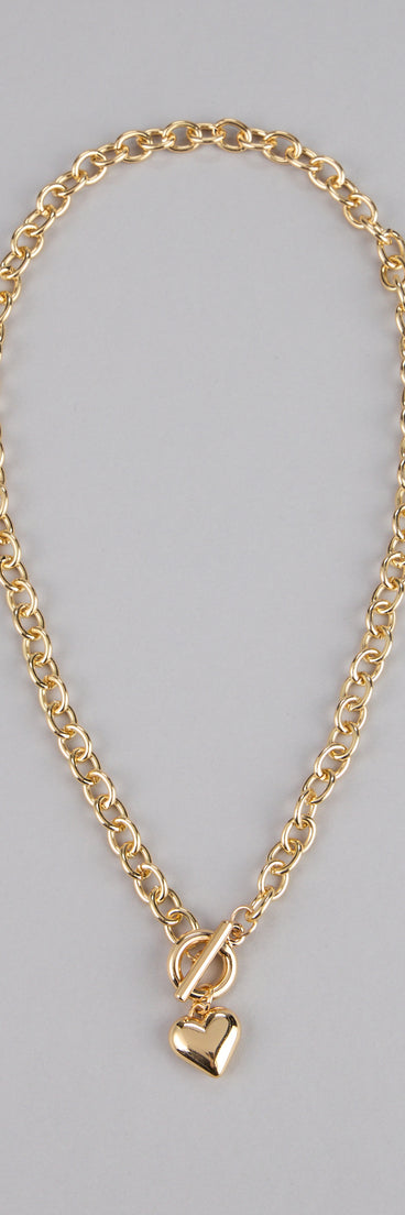 Locked in Love Heart Toggle Necklace