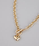Locked in Love Heart Toggle Necklace
