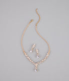 Shine Check Rhinestone Necklace And Earrings Set
