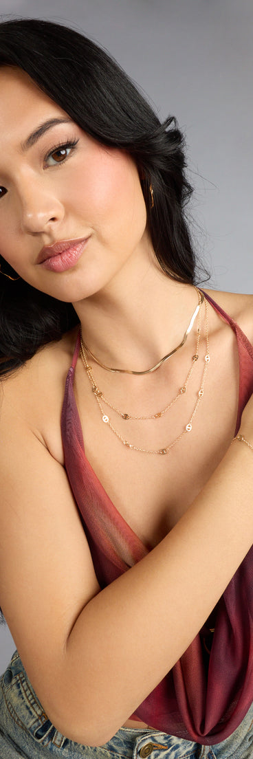 Twice As Chic Layered Necklace And Bracelet Set