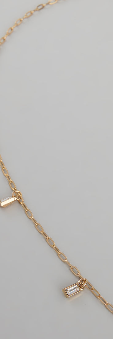 Dainty Luxe Rhinestone Charm Belly Chain