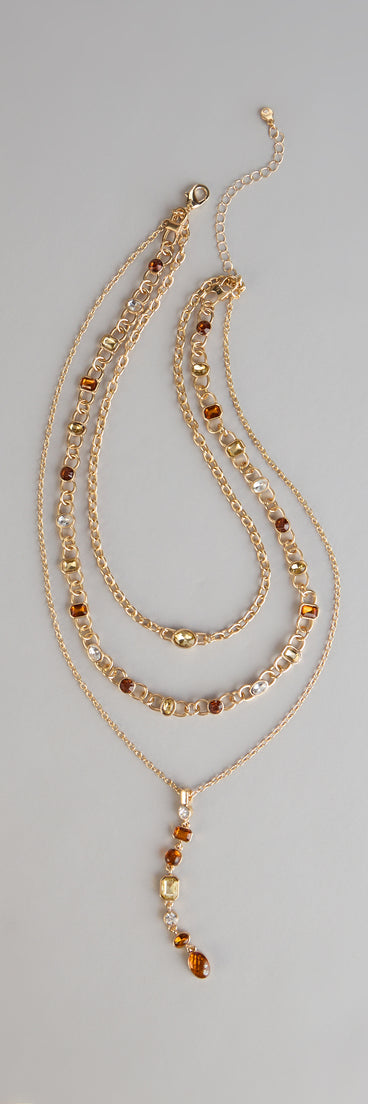 Stacked And Stunning Stone Lariat Necklace