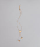 Soft Statement Butterfly Lariat Necklace