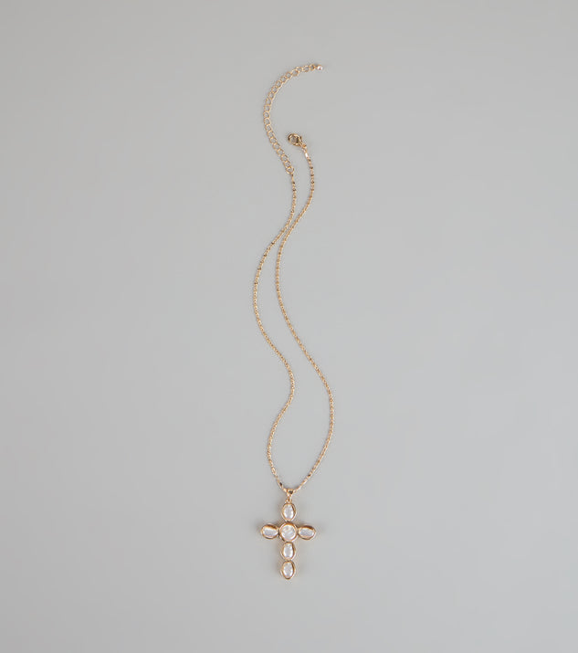 Divine Detail Faux Pearl Cross Necklace