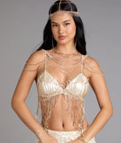 Goddess Drip Rhinestone Bra Chain Necklace