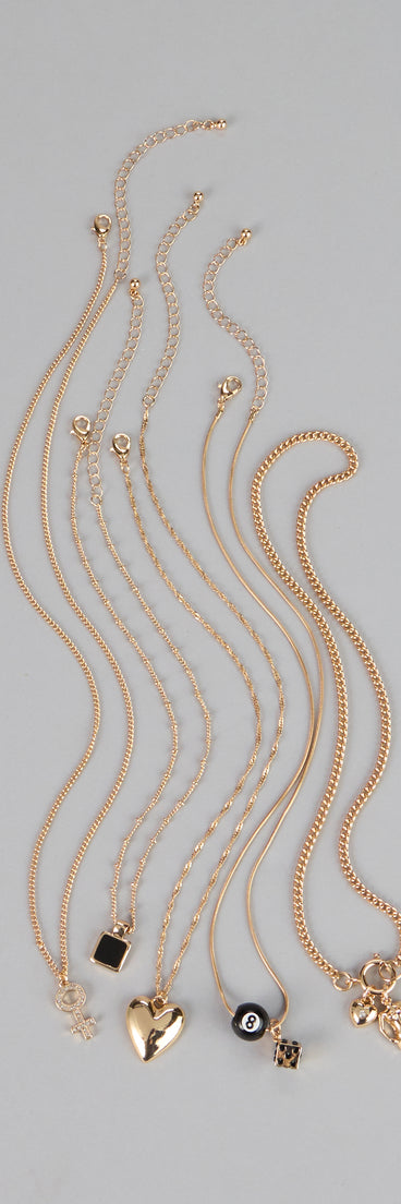 Charm Game Layered Necklace Set