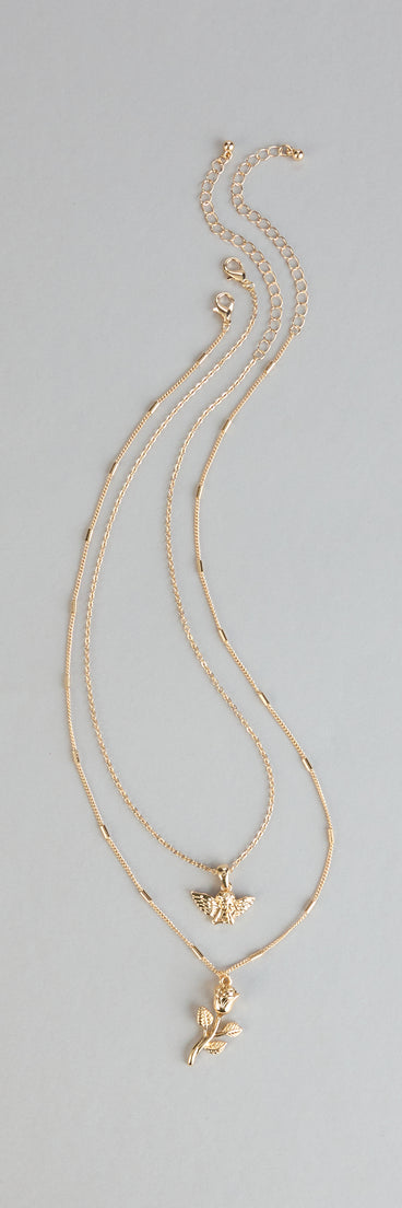 Heaven Sent Rose Charm Necklace