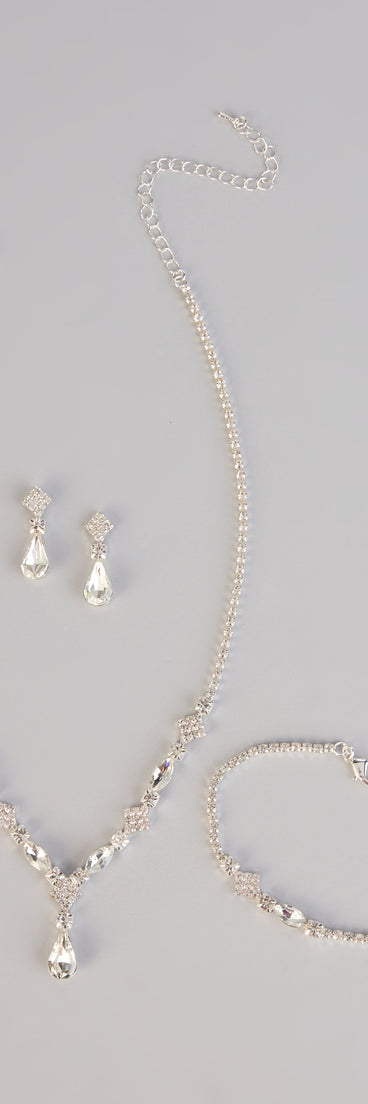 Drip in Glam Rhinestone Jewelry Set