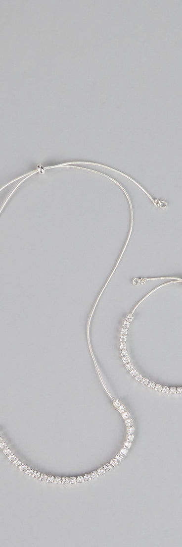 Chic Compliments Cubic Zirconia Necklace And Bracelet Set