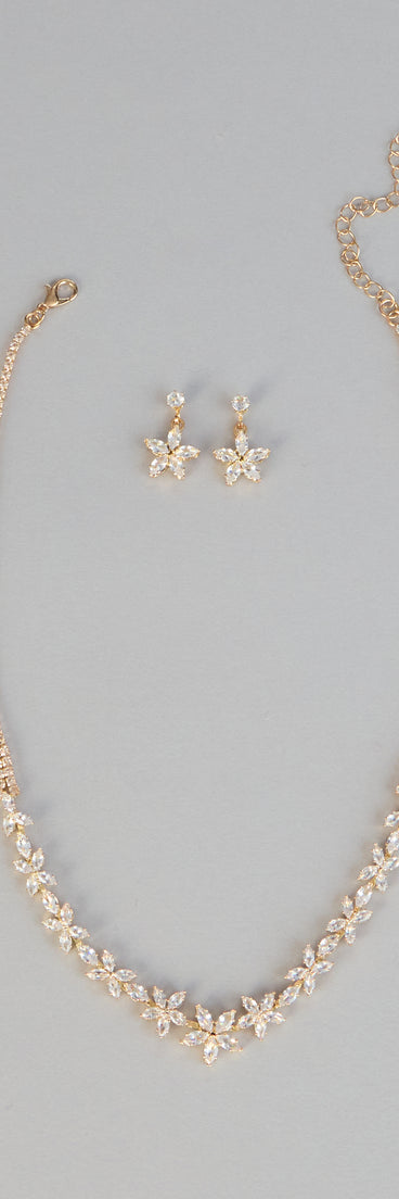 Blooming in Sparkle Floral Jewelry Set