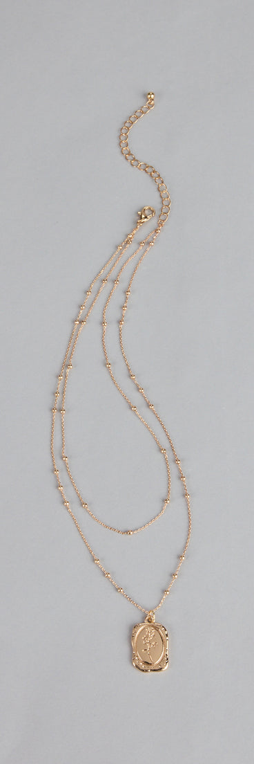Luxe Layered Rose Pendant Necklace