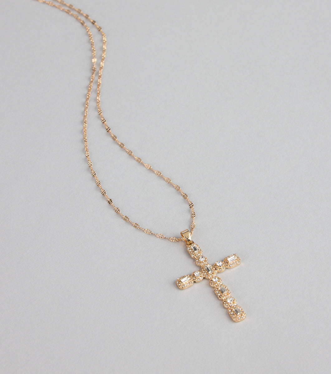 Shine On Rhinestone Cross Necklace & Windsor