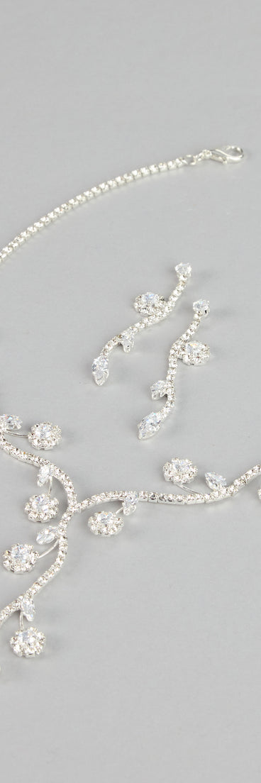 Crystal Vine Necklace And Earring Set