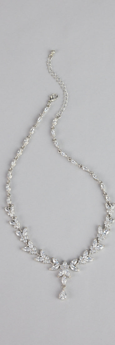 Soft Sparkle Rhinestone Floral Necklace