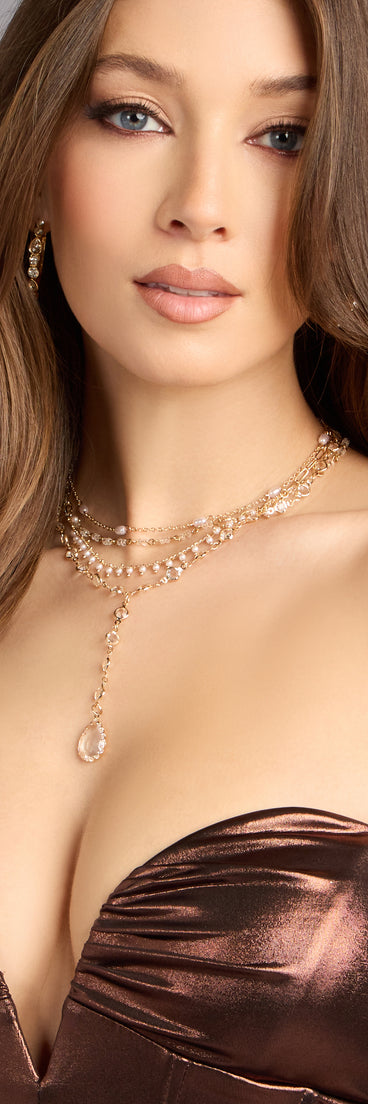 Stacked Shine Crystal Beaded Layered Necklace