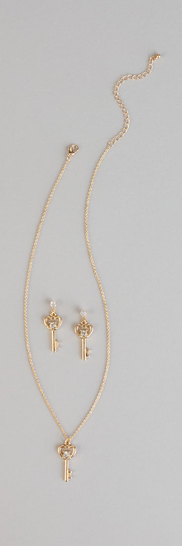 Locked In Love Heart Key Jewelry Set