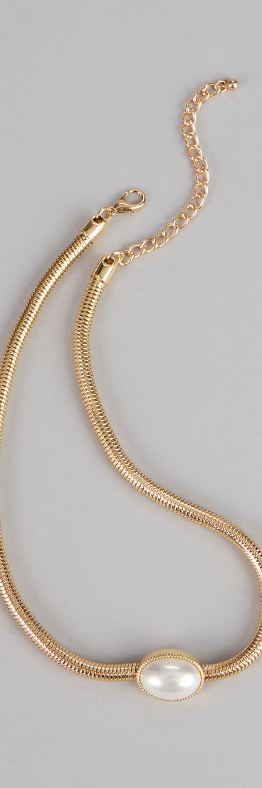 Modern Muse Coil Pearl Collar Necklace