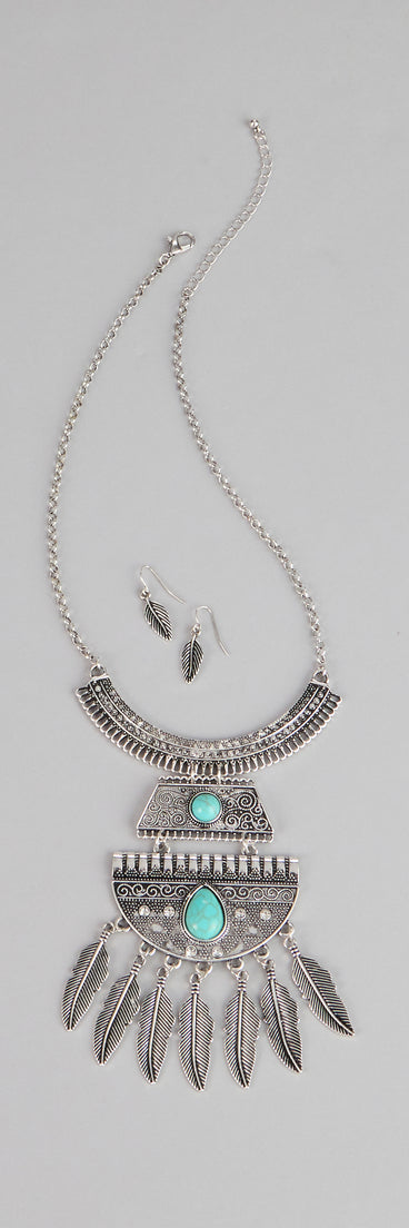 Boho Bloom Necklace And Earrings Set