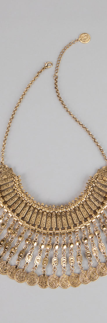 Chic Status Statement Coin Collar Necklace