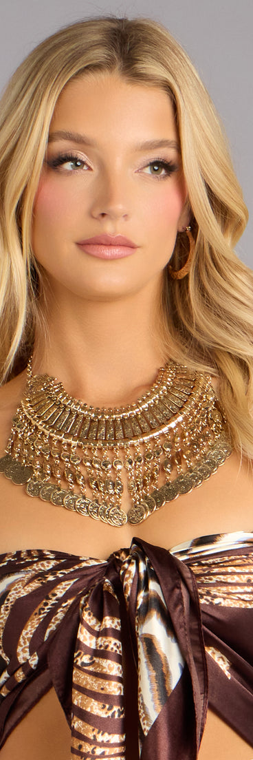 Chic Status Statement Coin Collar Necklace