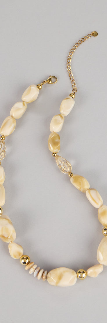 Golden Drift Beaded Statement Necklace