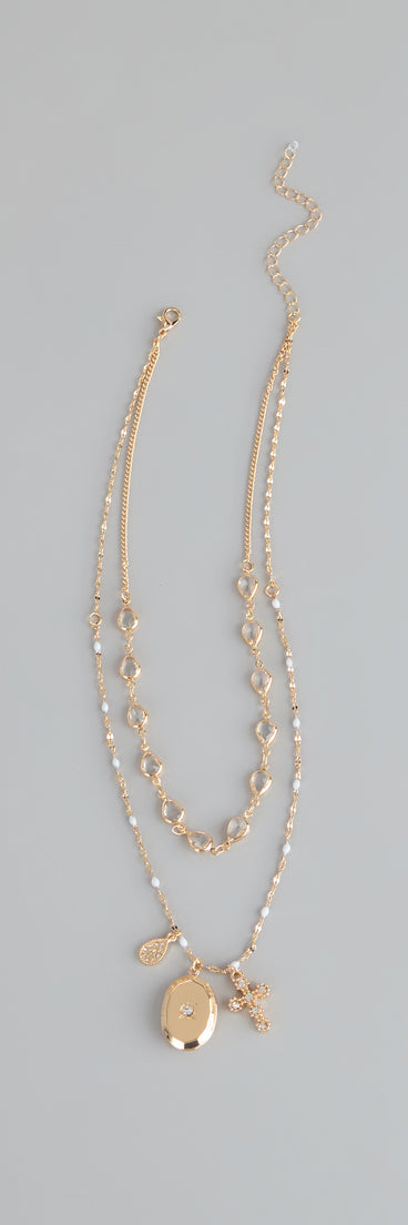 Lucky Layers Locket Charm Necklace