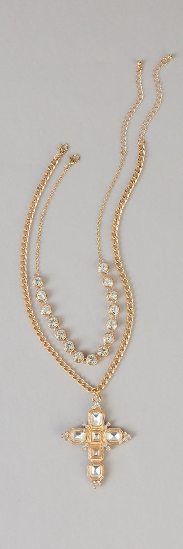 Double Take Rhinestone Necklace Set