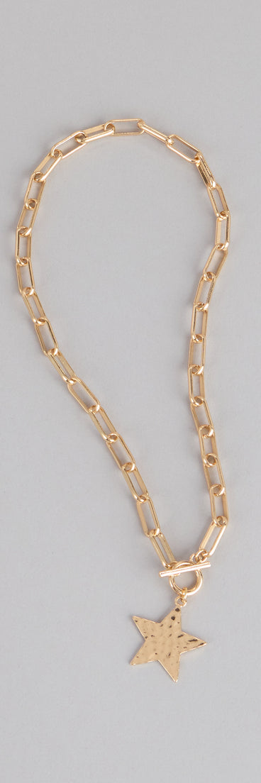 Star Cross Statement Chain Necklace